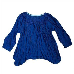 Rewind Navy Blue Peasant Blouse Size Medium